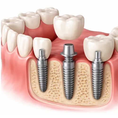 High-strength temporary bridge for Same-Day Dental Implants, providing immediate function and aesthetics
